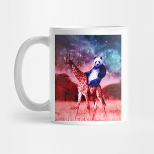 Trippy Panda Riding Giraffe In Space Mug